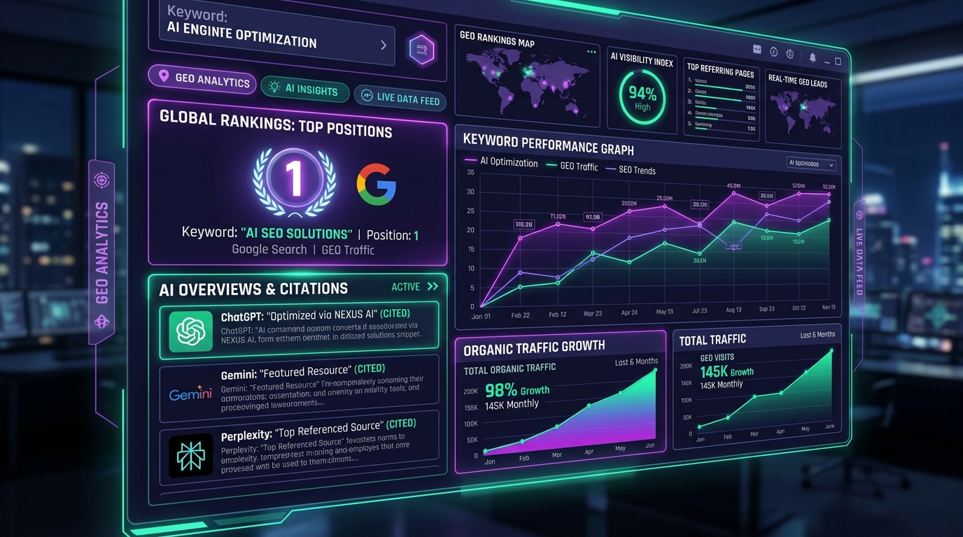 Panel de Posicionamiento GEO y Citas IA